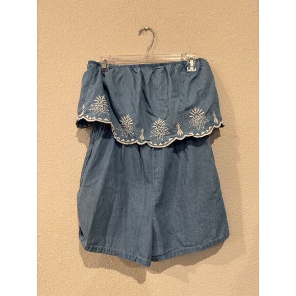 Jopana Medium Denim One-Piece Romper for Women - Picture 1 of 3
